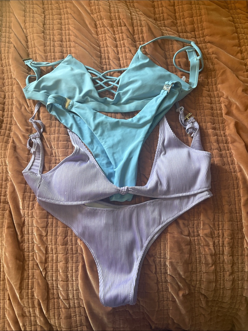 Blue and purple Bikini Tops and bottoms Zaful